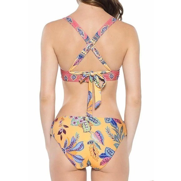 Becca Multi Tapestry Bloom Convertible Push-Up Bikini Top and Reversible Bottoms - Picture 3 of 15